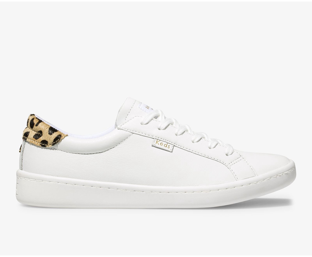 Keds Womens Sneakers White - Kate Spade new york Ace Leather Calf Hair - 047SYEVFR